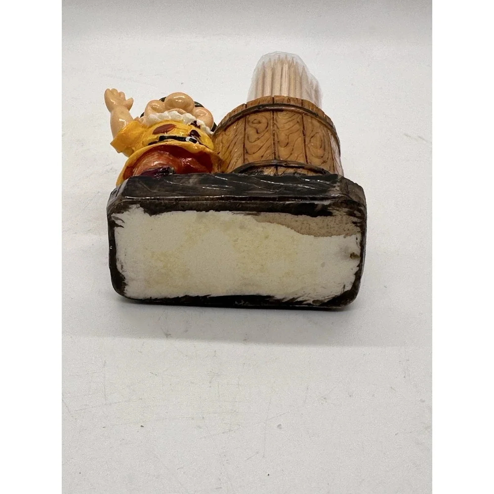 Gnome Toothpick Holder Figurine Rustic Barrel Cute Kitchen Décor‎ 4